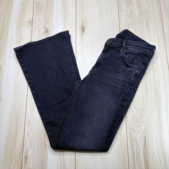 MOTHER Denim - MOTHER The Weekender Mid-Rise Flare jeans Black Deep End black size 29